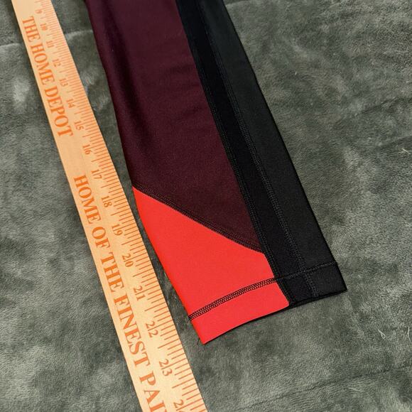 Under Armour Heatgear Compression Cropped Leggings Maroon Black Women's Size S - Picture 5 of 5